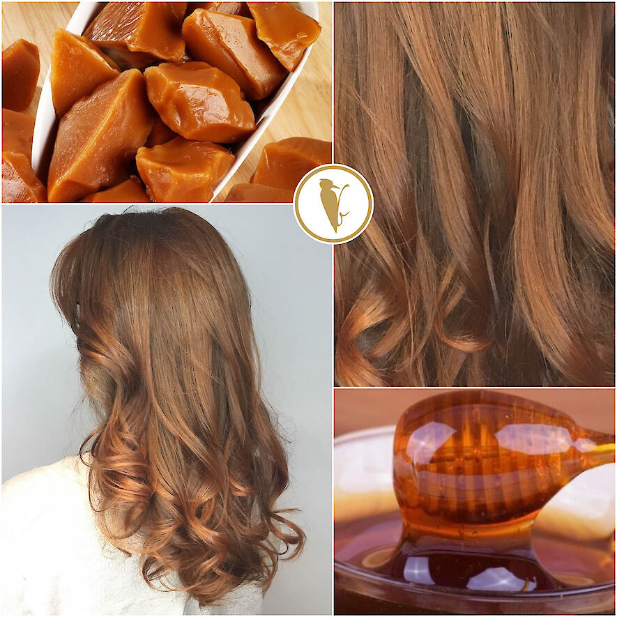 Natürliche Haarfarbe im Look von Caramel und Waldhonig