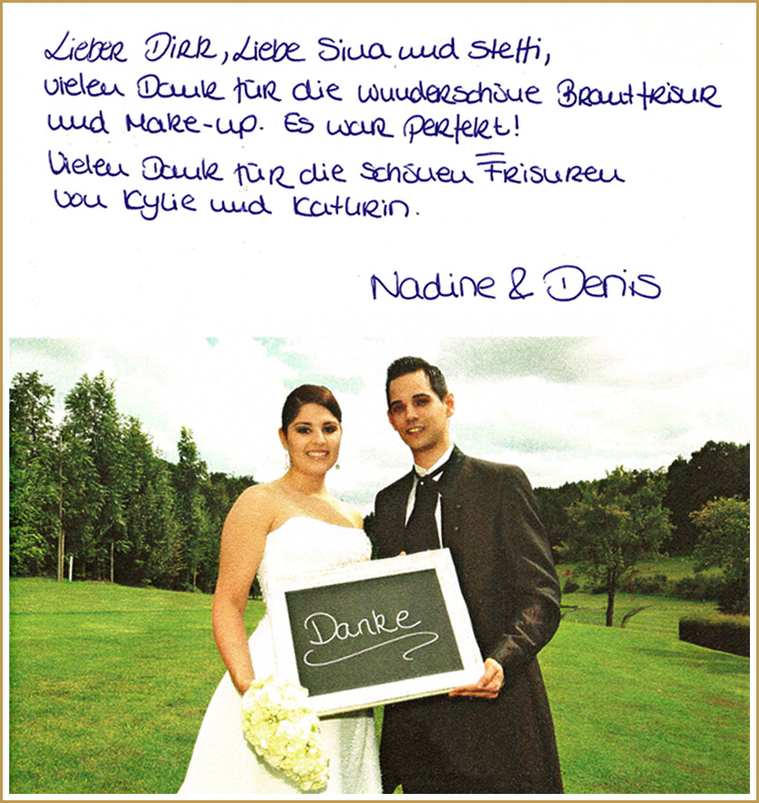 Positive Bewertung nach der Hochzeit - Danke Friseur Specht Ronneburg