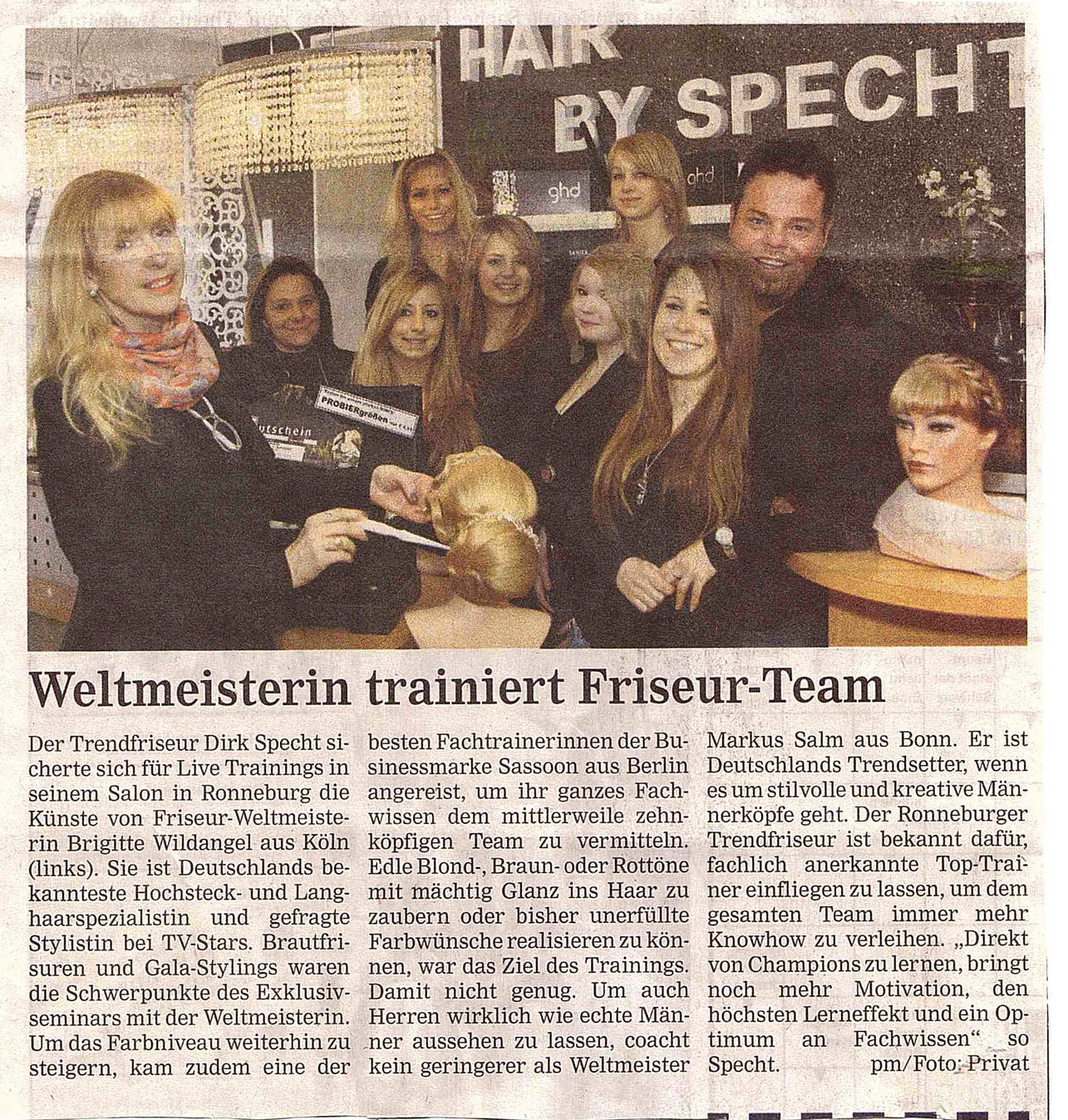 Weltmeisterin trainiert Friseur-Team zu Hochzeitsfrisuren und Styling im Main-Kinzig-Kreis in Ronneburg