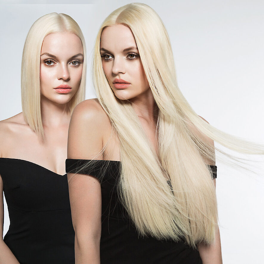 Lange blonde Extensions von Great Lengths